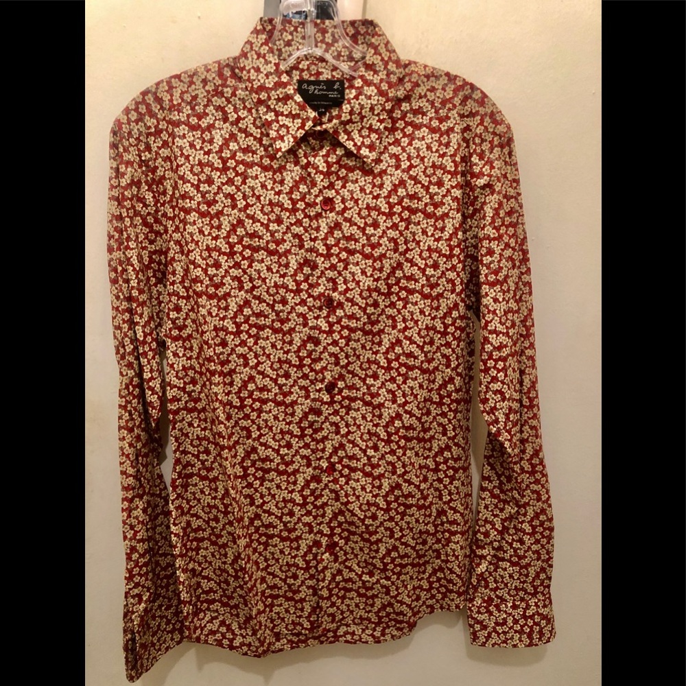 AGNES B FLORAL RED PRINTED SHIRT